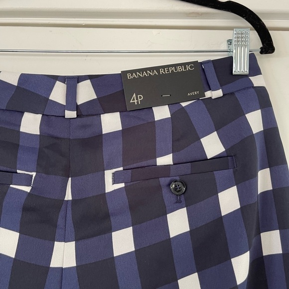 Banana Republic Avery Pant Blue Gingham Check - 4P - Picture 6 of 8